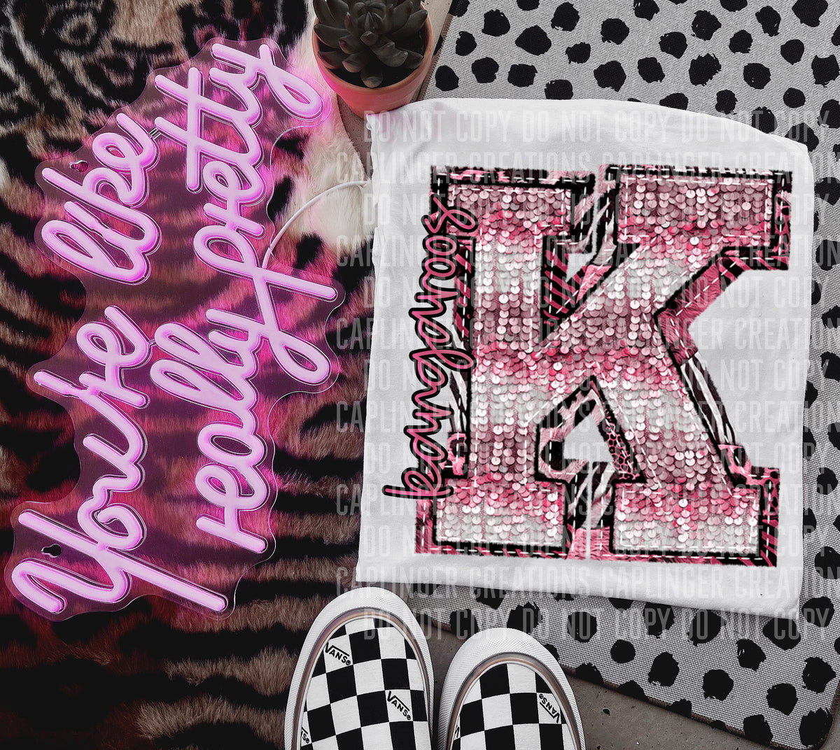 Kangaroos wild and pink (Caplinger) DTF transfer