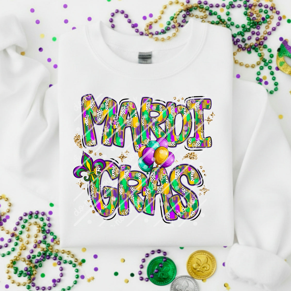 Mardi Gras brushstrokes (exclusive) DTF Transfer