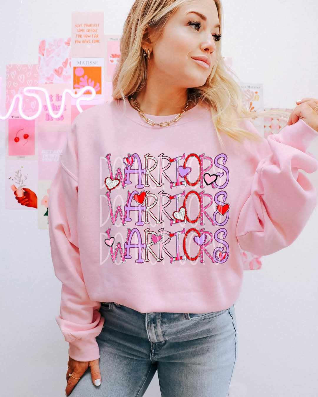 Warriors valentine stacked (PH) 73757 DTF transfer