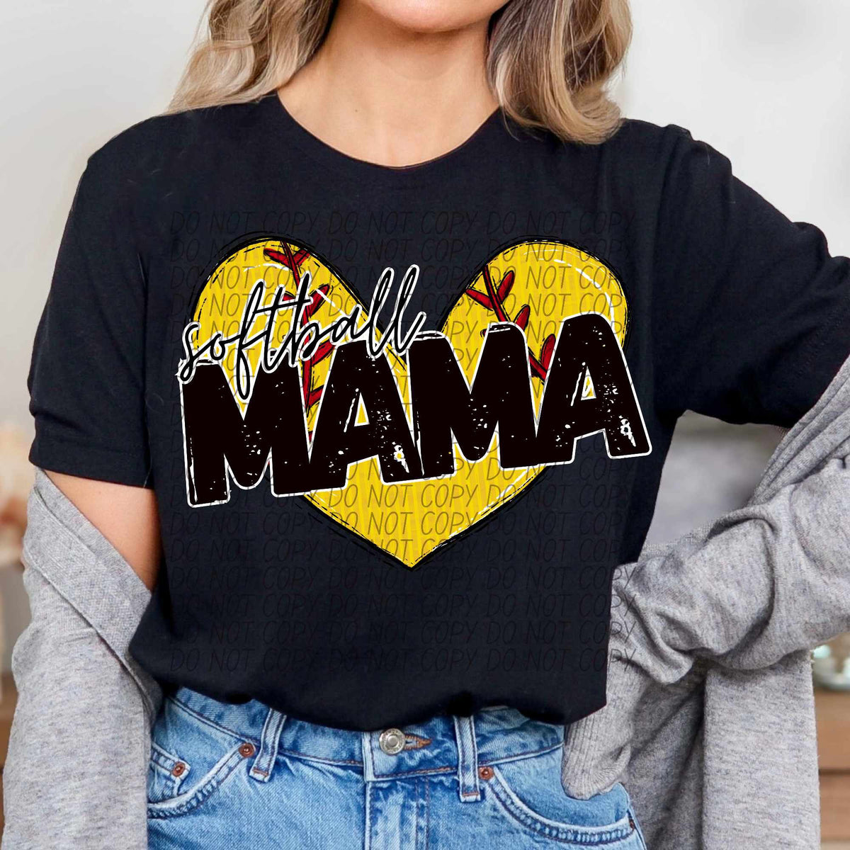 Softball mama softball heart (CITY) 84980 DTF transfer