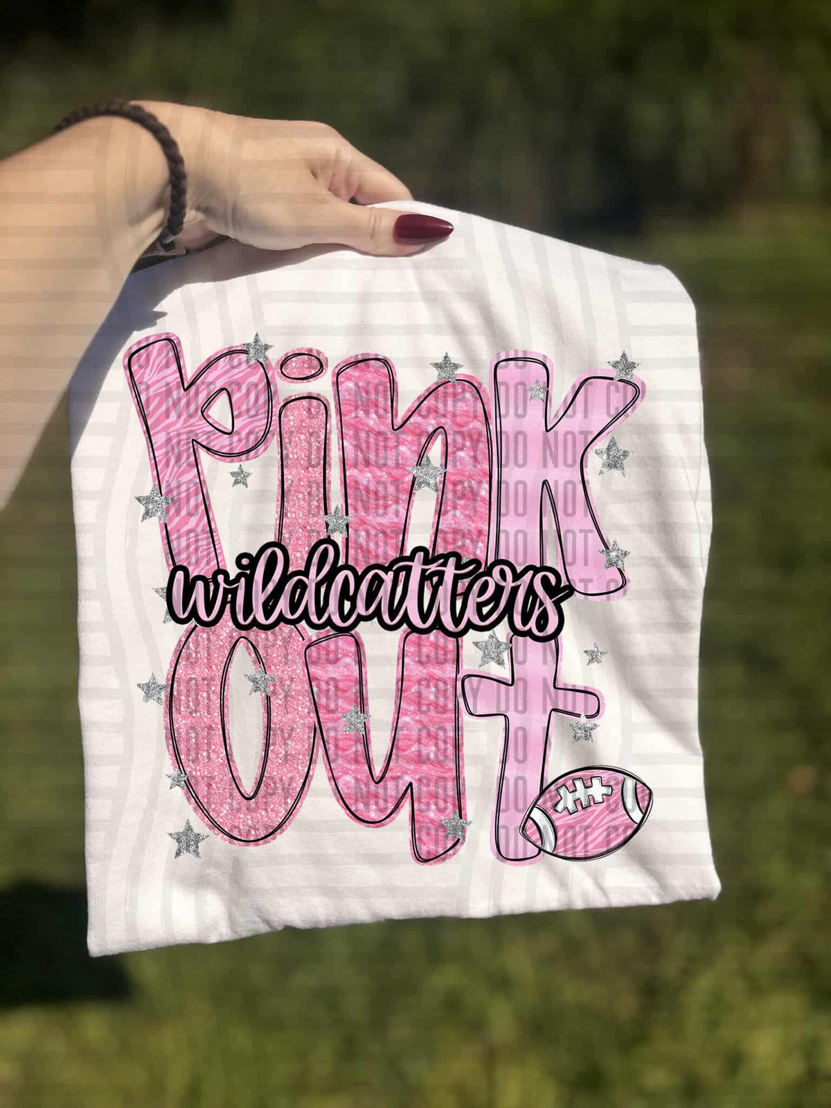 Pink out sparkles Wildcatters (Caplinger) DTF transfer