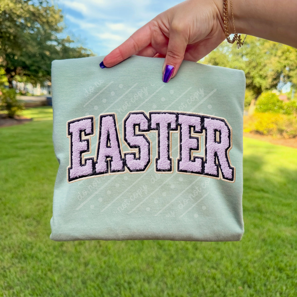 Easter purple faux patch DTF Transfer