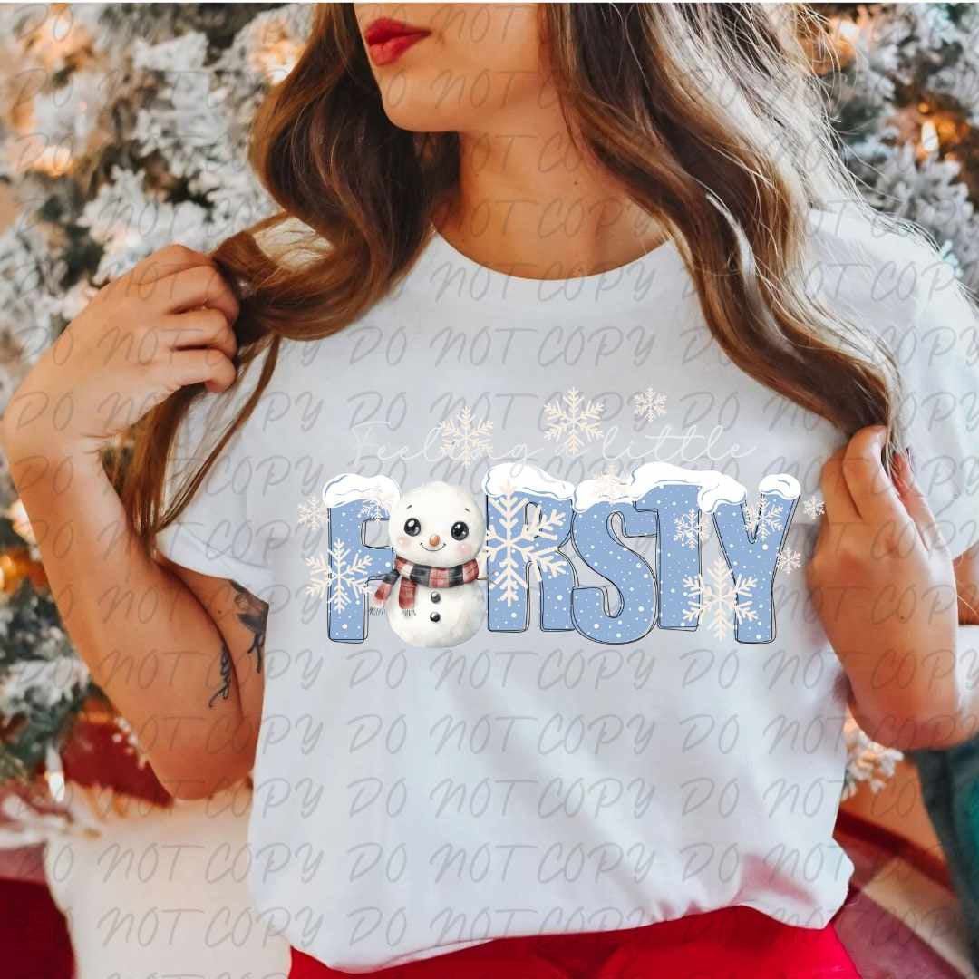 Frosty blue font snow covered (vintage) 67327 DTF transfer