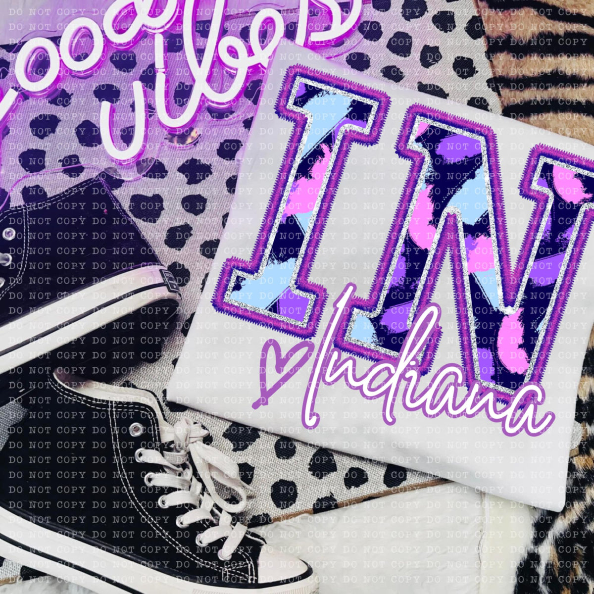 IN Indiana purple brushstrokes (ECHT) 94024 DTF transfer