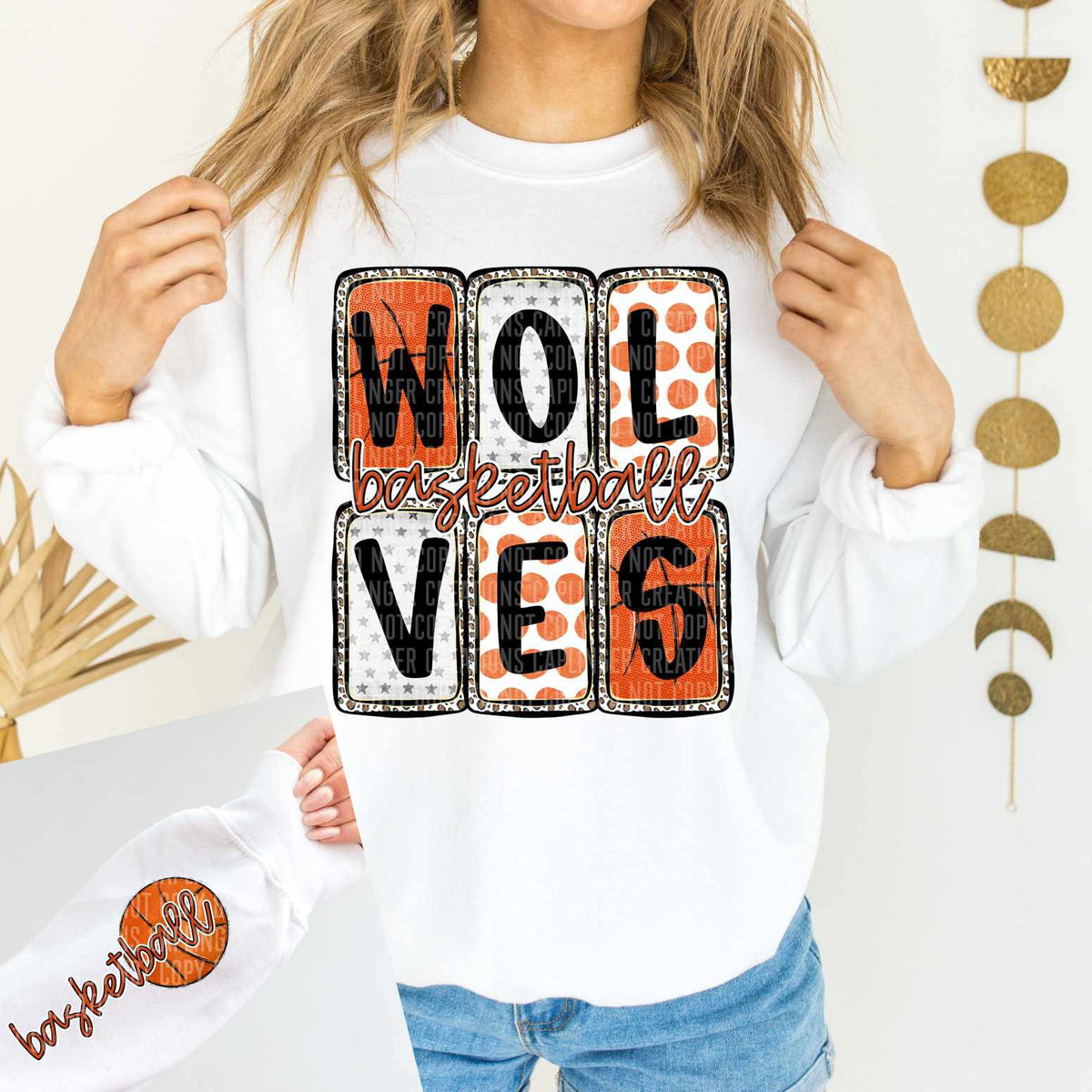 Wolves Basketball FRONT (Caplinger) 82873 DTF transfer