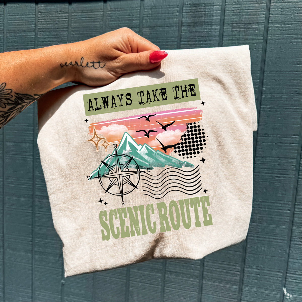 Take the Scenic Route (black accents) (CSC) DTF Transfer