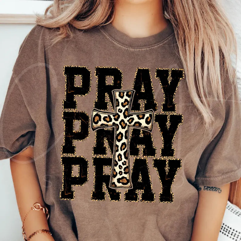 Pray stacked leopard cross 96700 DTF transfer