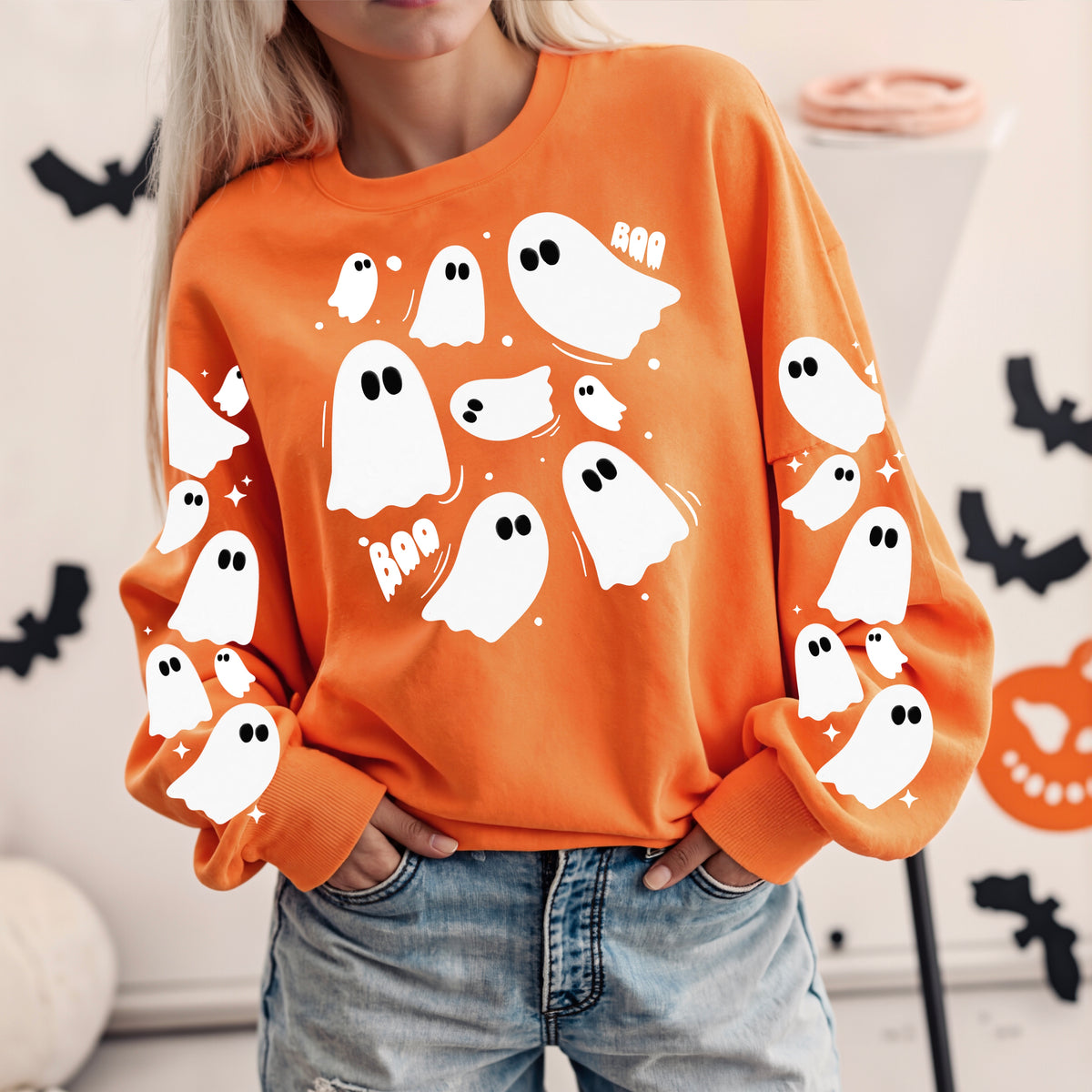 Boo white ghosts (front only) (CSC) DTF Transfer