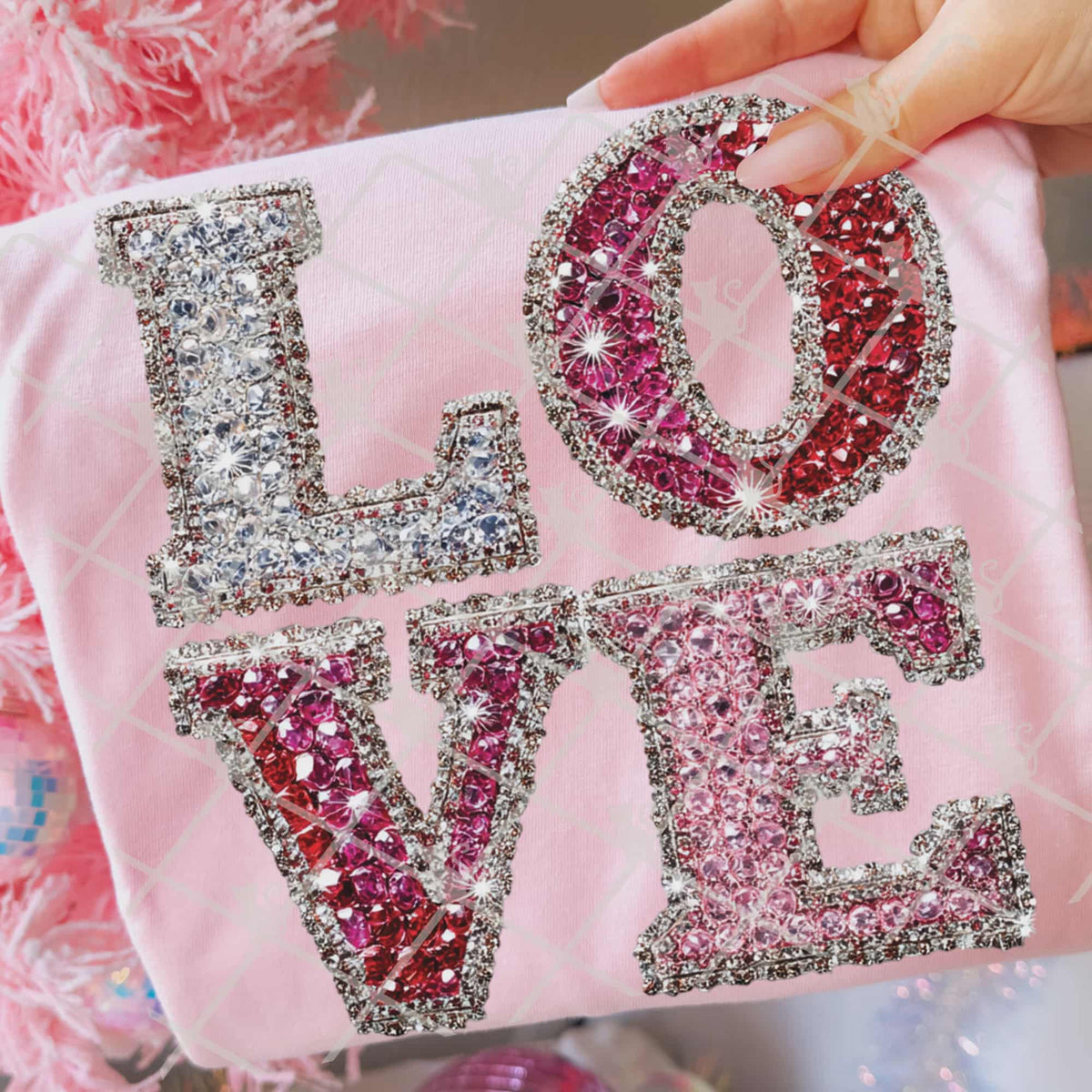 Faux Rhinestone Love (TGG) DTF Transfer