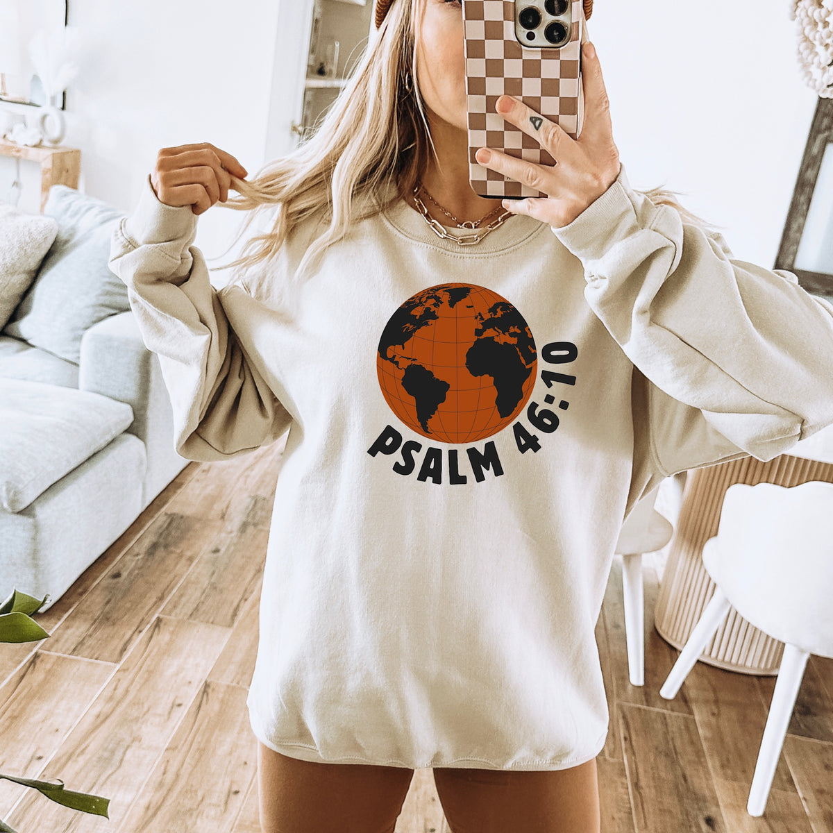 Psalm globe (black and orange) DTF Transfer