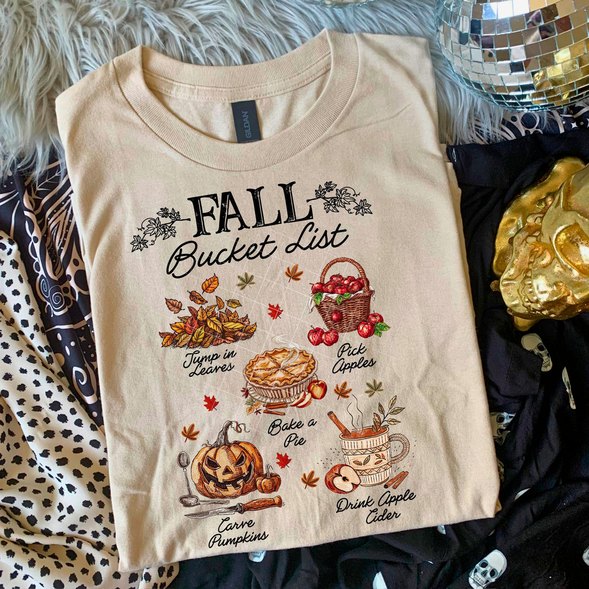 Fall Bucket list black words 110820 DTF transfer