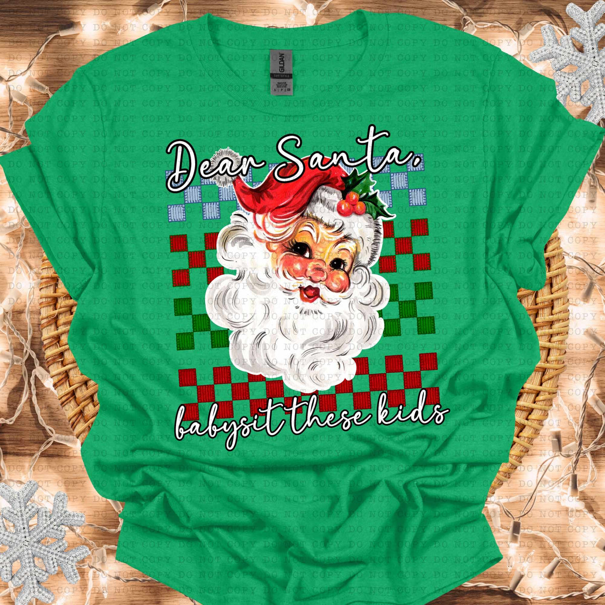 Dear Santa babysit these kids light Santa (ECHT) 64539 DTF transfer
