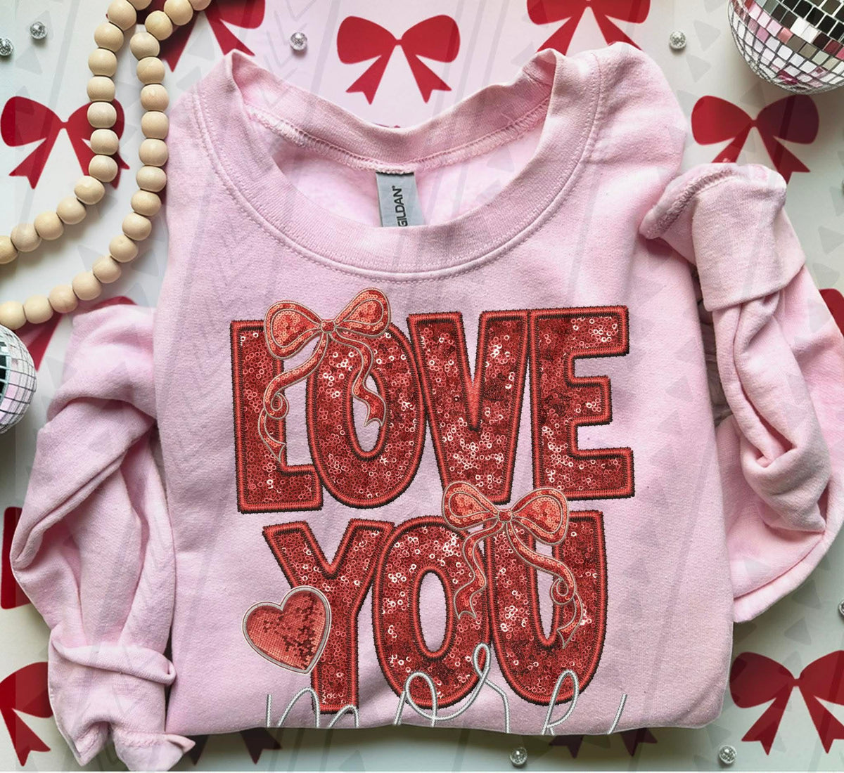 Love You More faux embroidery (TGG) DTF transfer