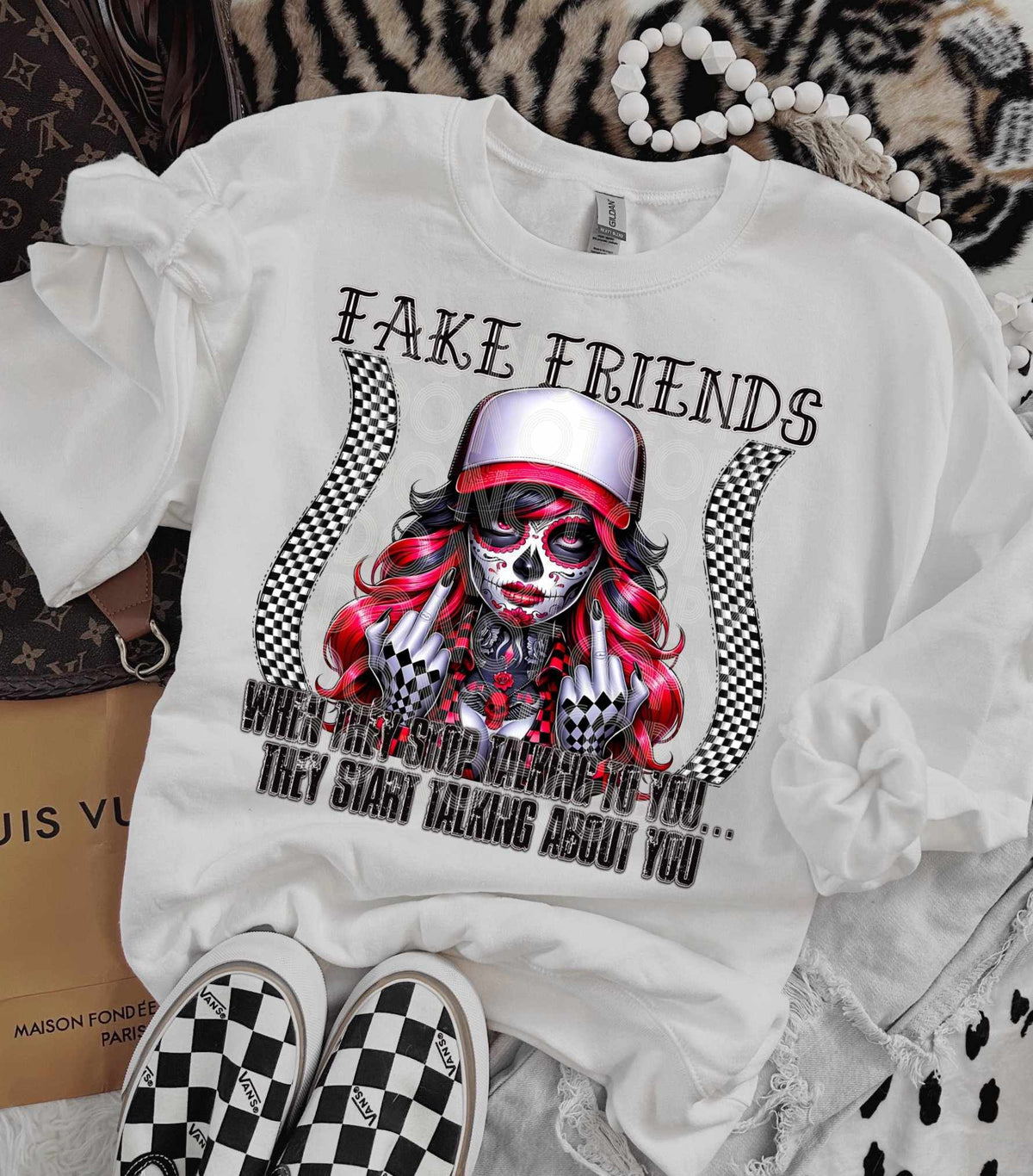 Fake friends when they stop talking to you they start talking about you (DD) 80279 DTF transfer