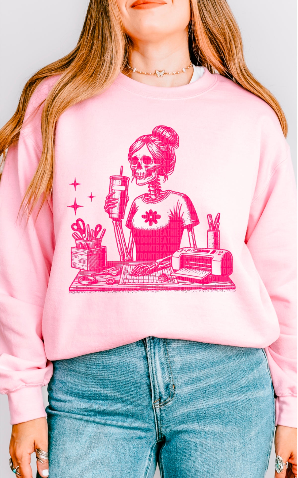 Living life front pink 93418 DTF transfer