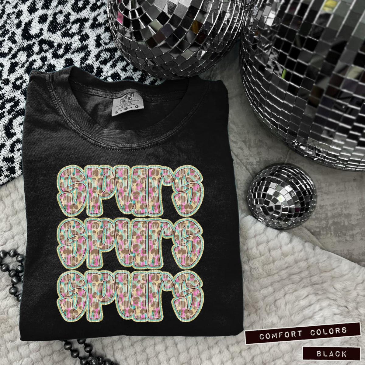 Spurs Leopard Stacked (Caplinger) 98555 DTF transfer