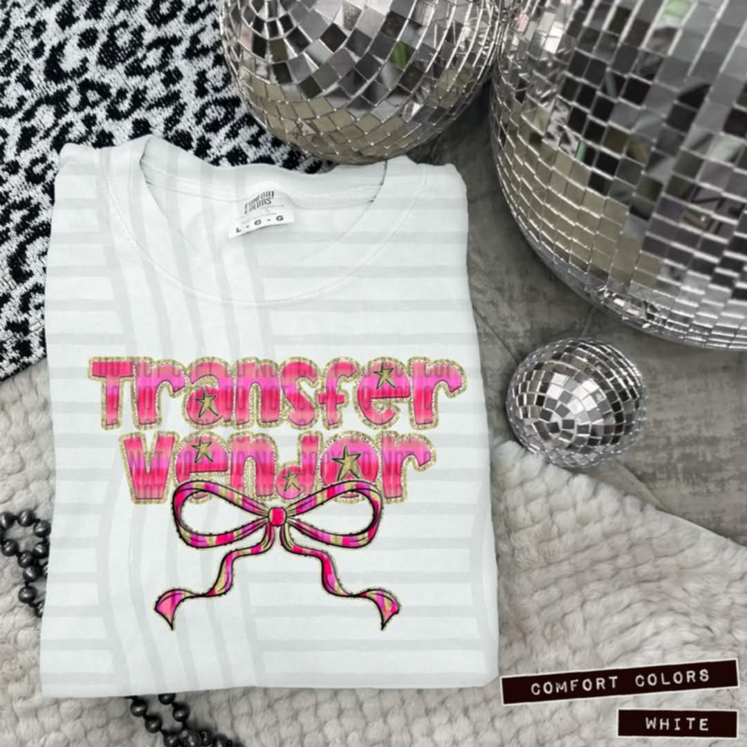 Transfer vendor pink with bow (Caplinger) 100613 DTF transfer