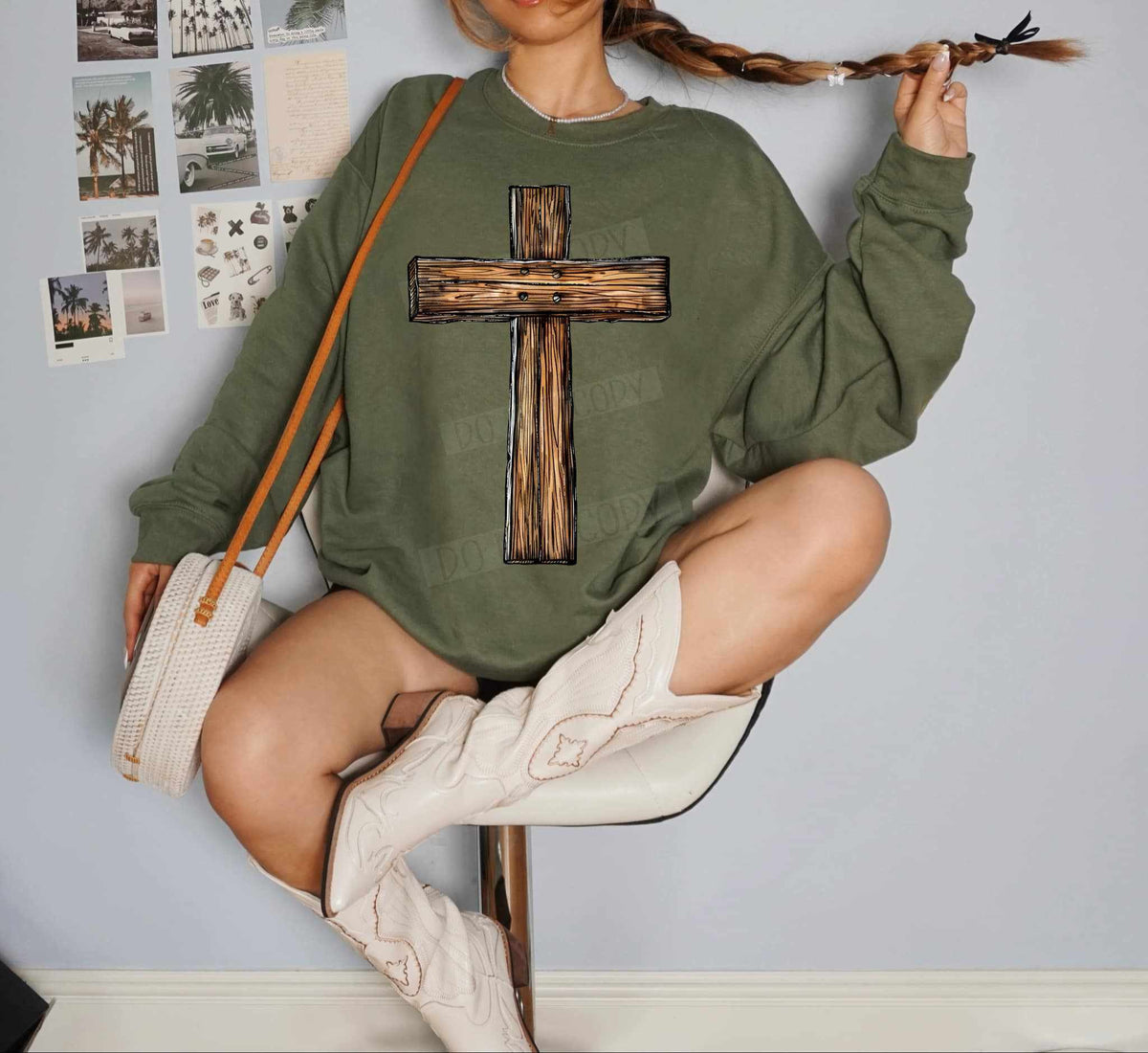 Wooden cross (C’s) 84397 DTF transfer