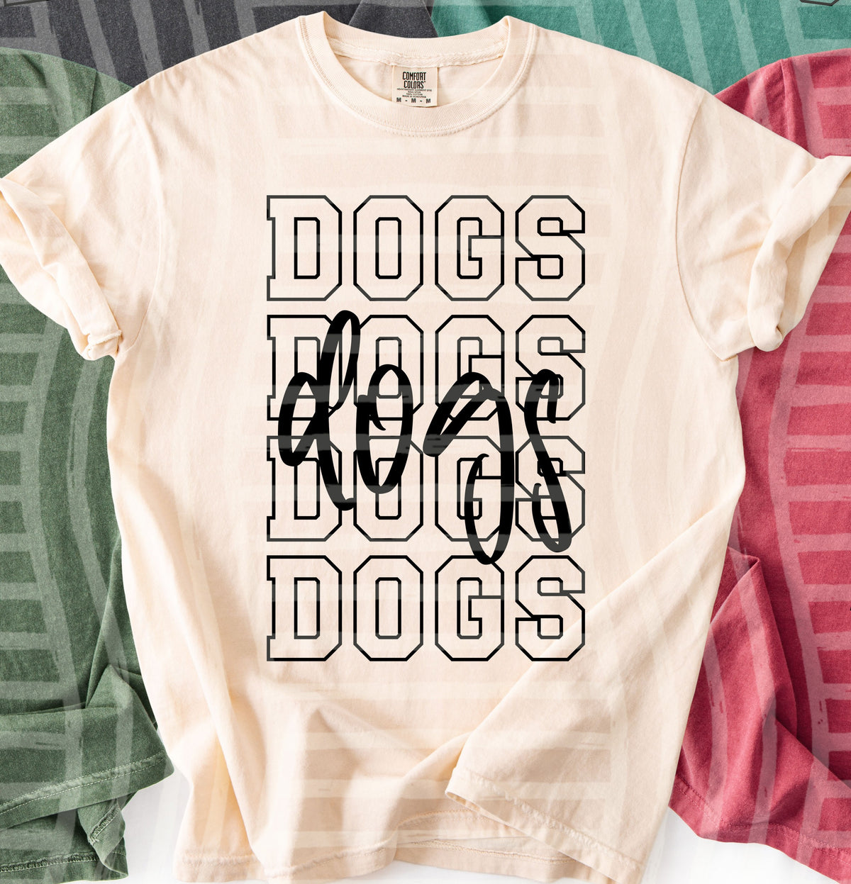 dogs simple stacked outlines (Caplinger) DTF Transfer