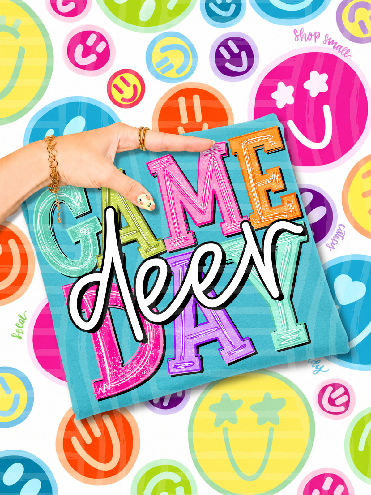 deer simply colorful game day (caplinger) DTF Transfer