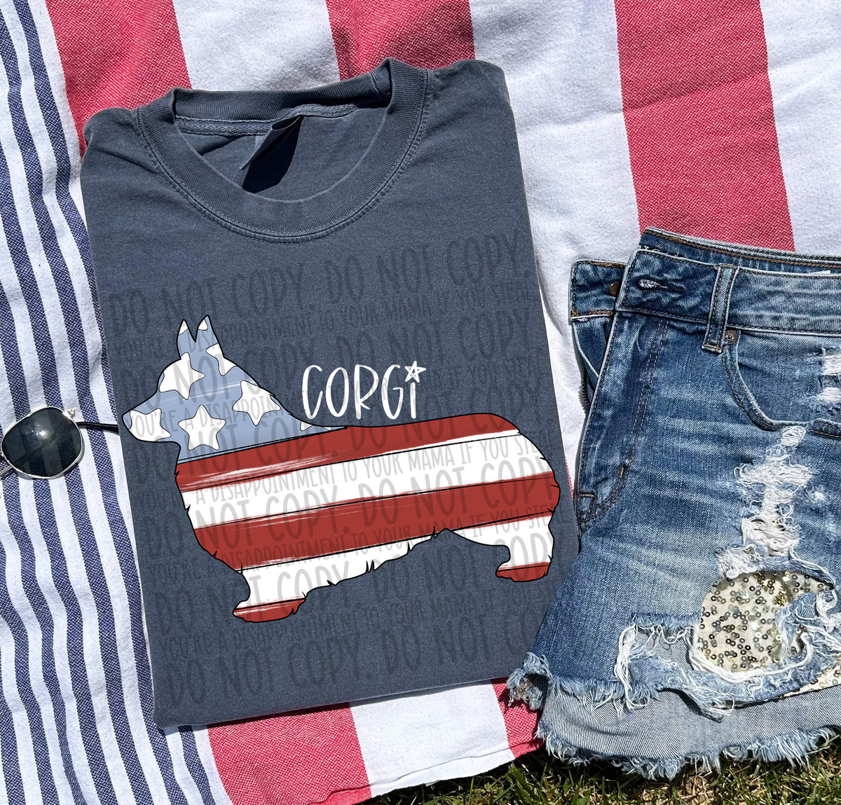 CORGI white (SWD) DTF transfer