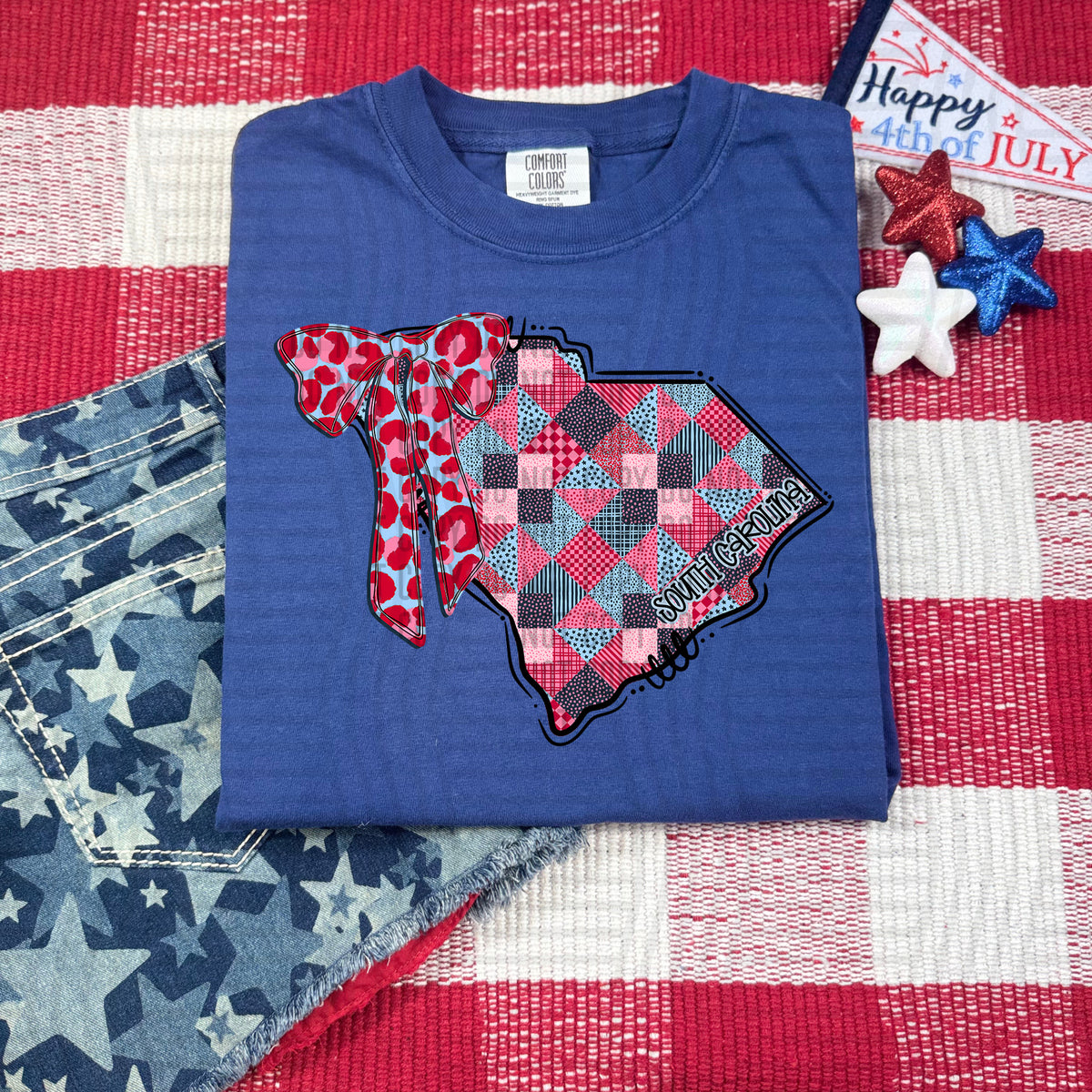 South Carolina RWB faux patchwork (Caplinger) dtf transfer