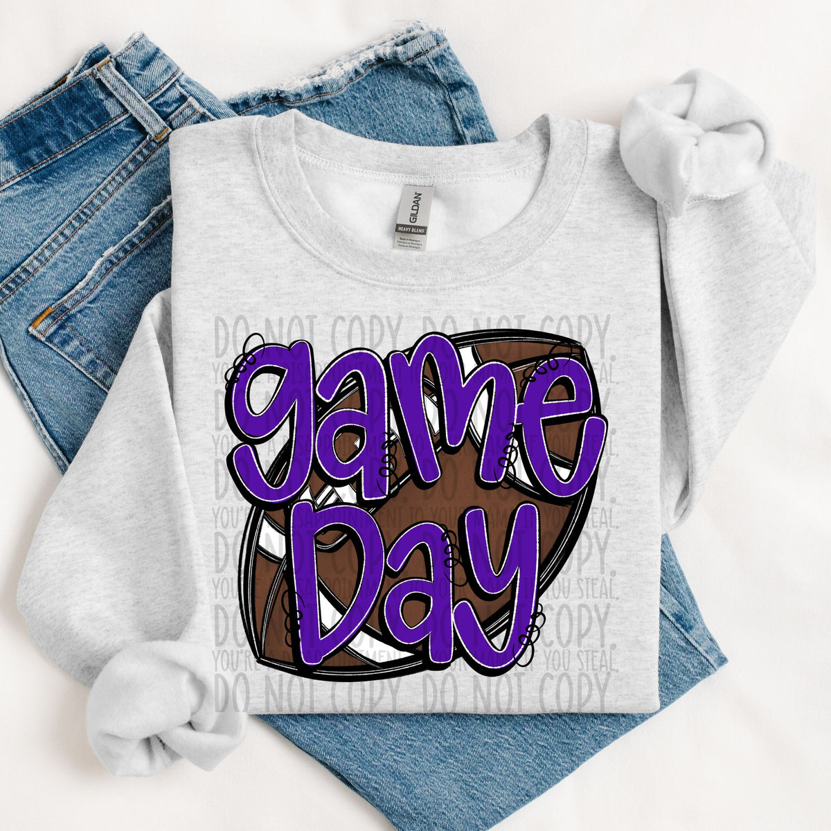 Game day purple football (SWD) DTF transfer