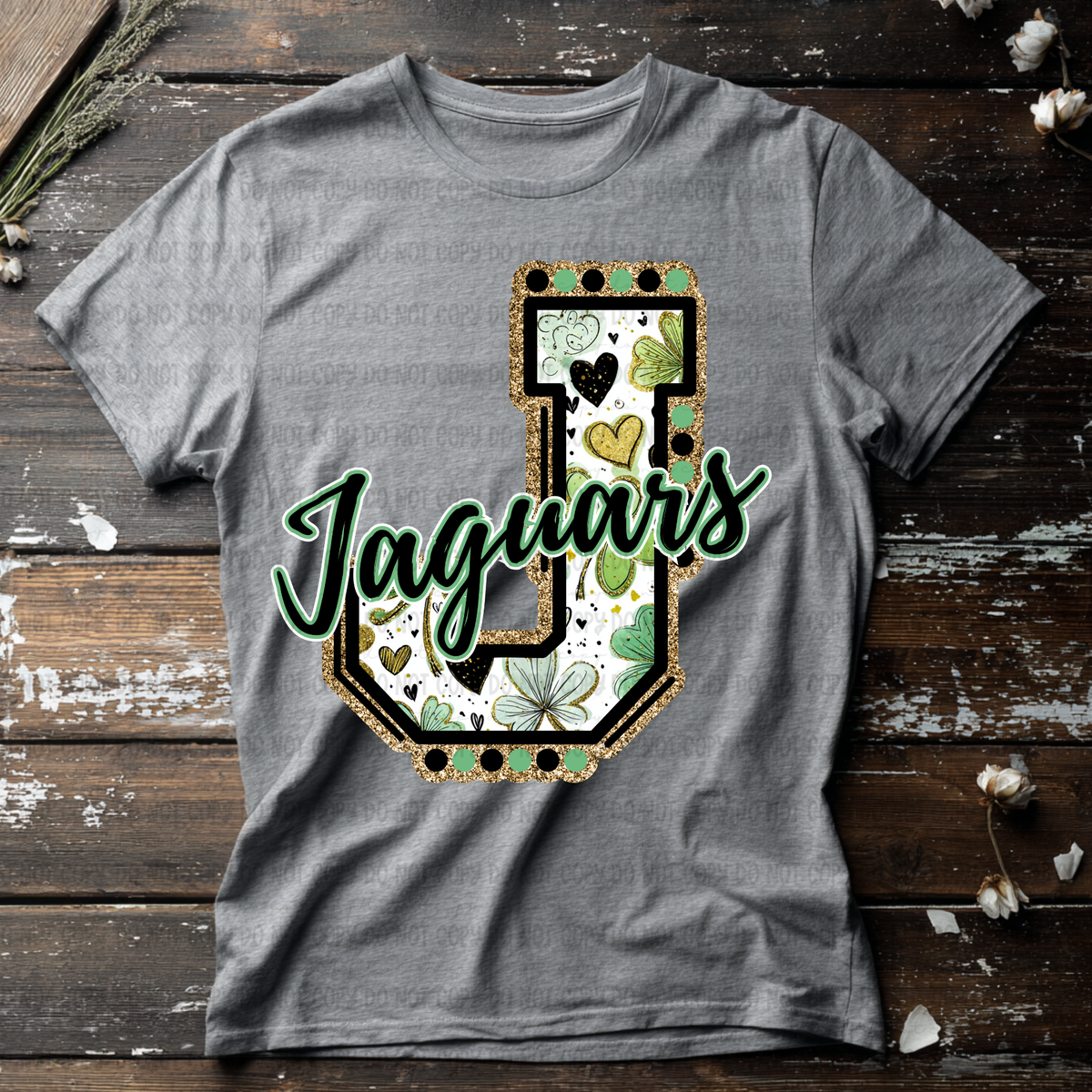 Jaguars letter St. Patrick's Day GREEN (Revel) DTF Transfer