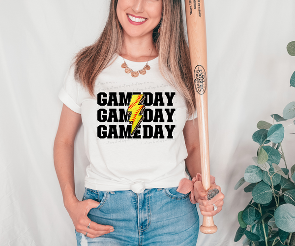 Gameday softball lightening bolt 28949 DTF Transfer