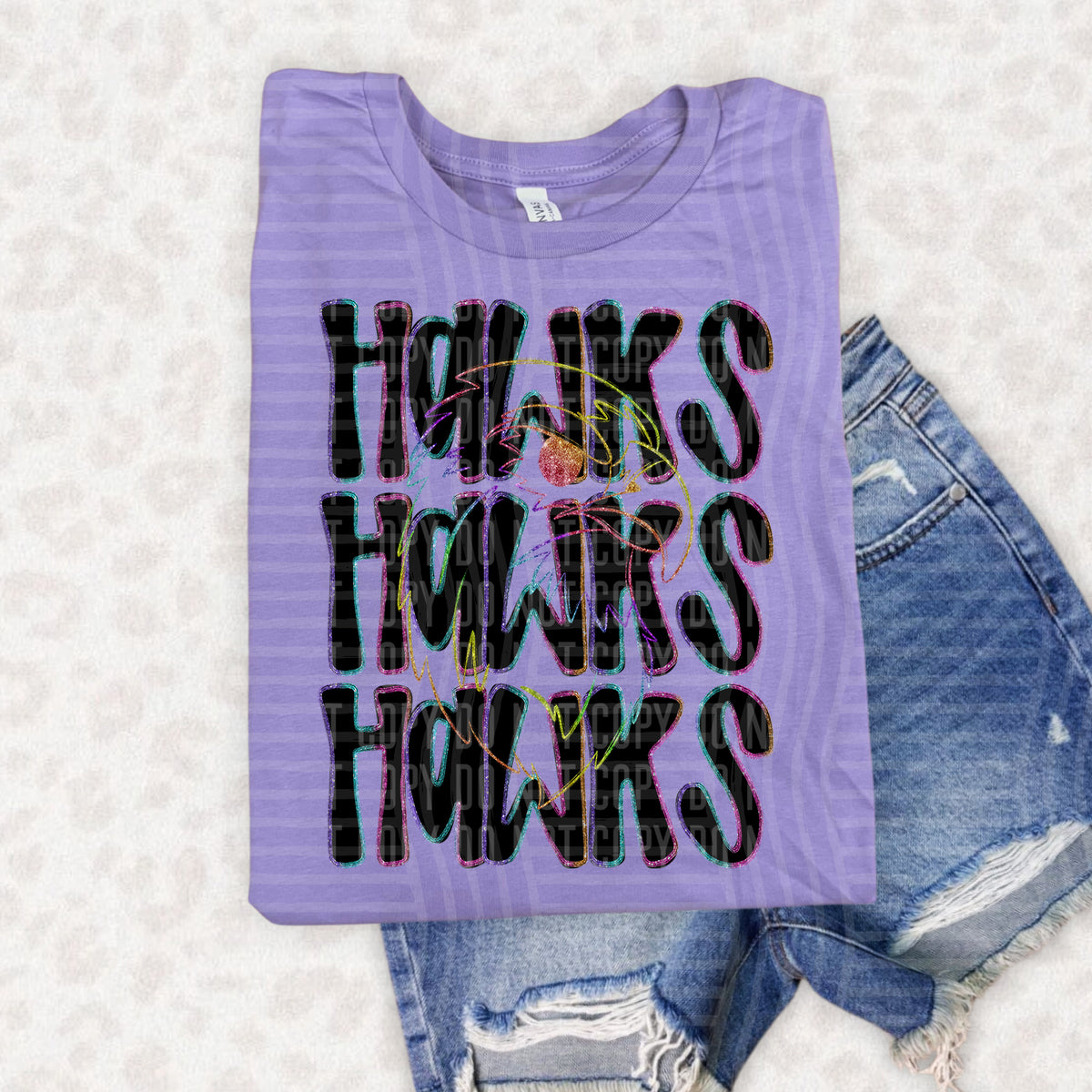 Hawks Word Stacked 108522 DTF Transfer