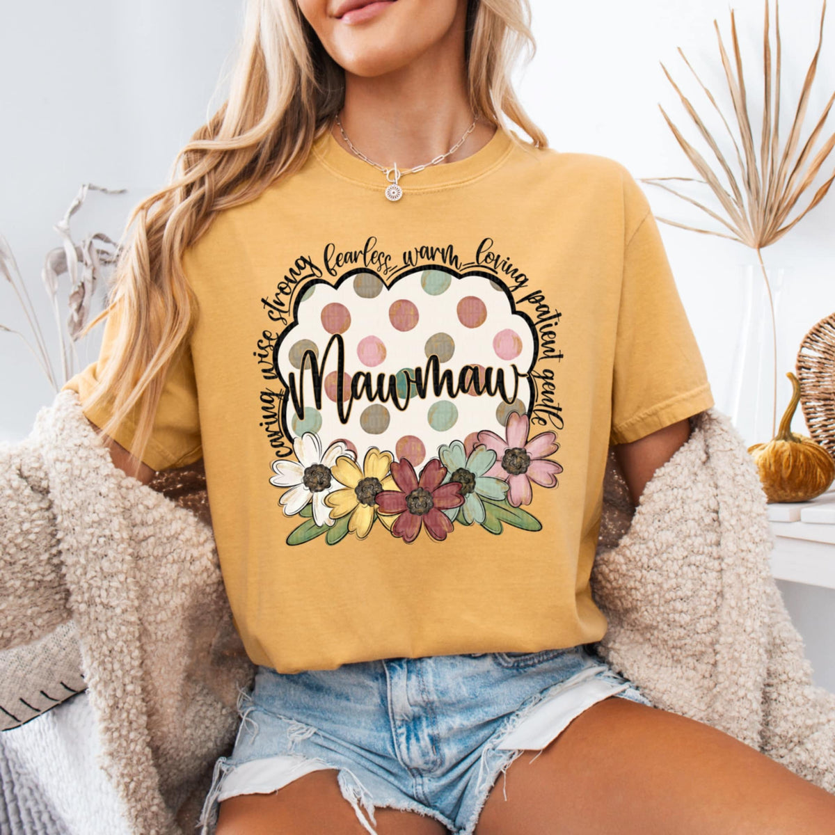 Mawmaw polka dot background (SDD) 91142 DTF transfer