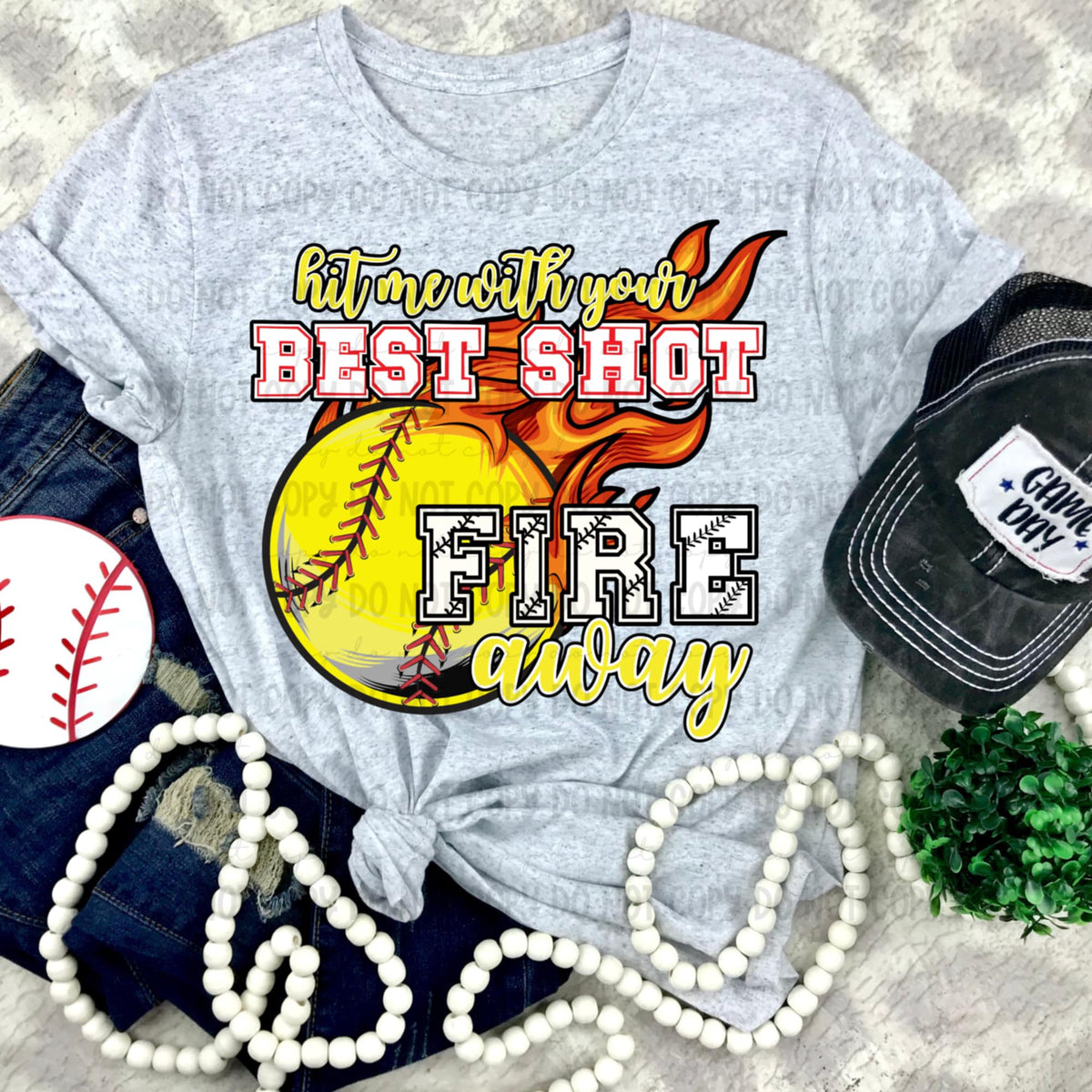 Hit me with your best shot softball (REVEL) 91245 DTF transfer
