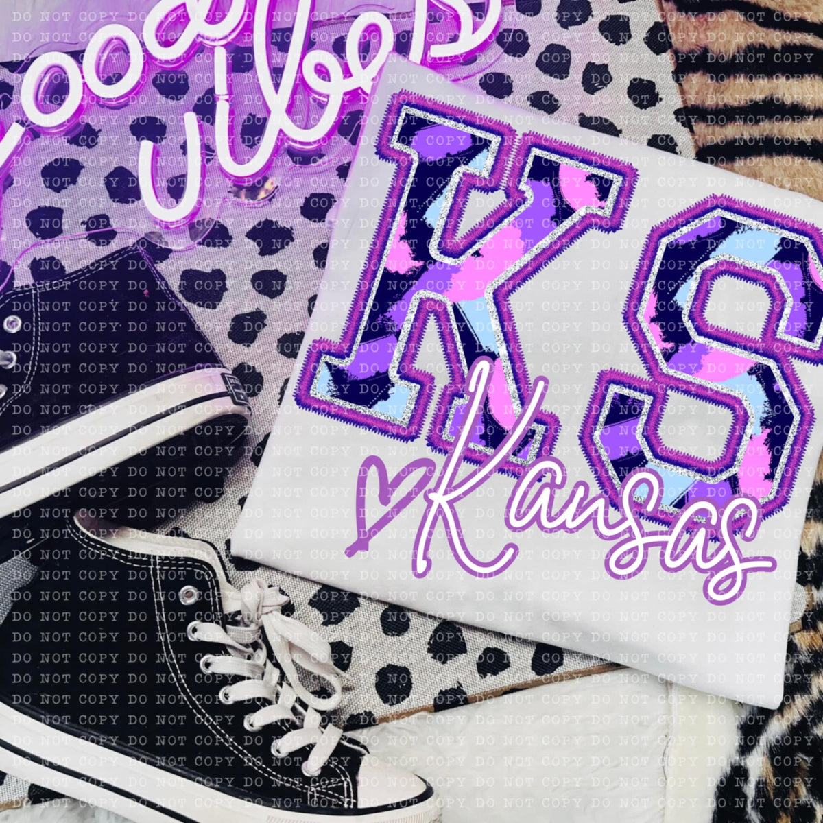 KS kansas purple brushstrokes (ECHT) 94046 DTF transfer