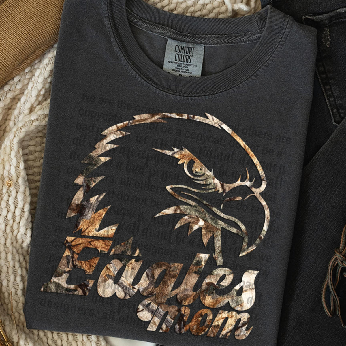 Eagles Mom Camo TTD DTF transfer