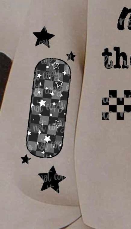 Checkered and stars sleeve (LANE) 77562 DTF transfer