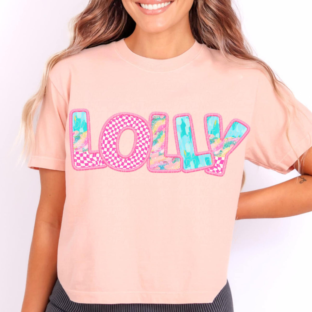 Lolly pink checkered (CITY) 97046 DTF transfer