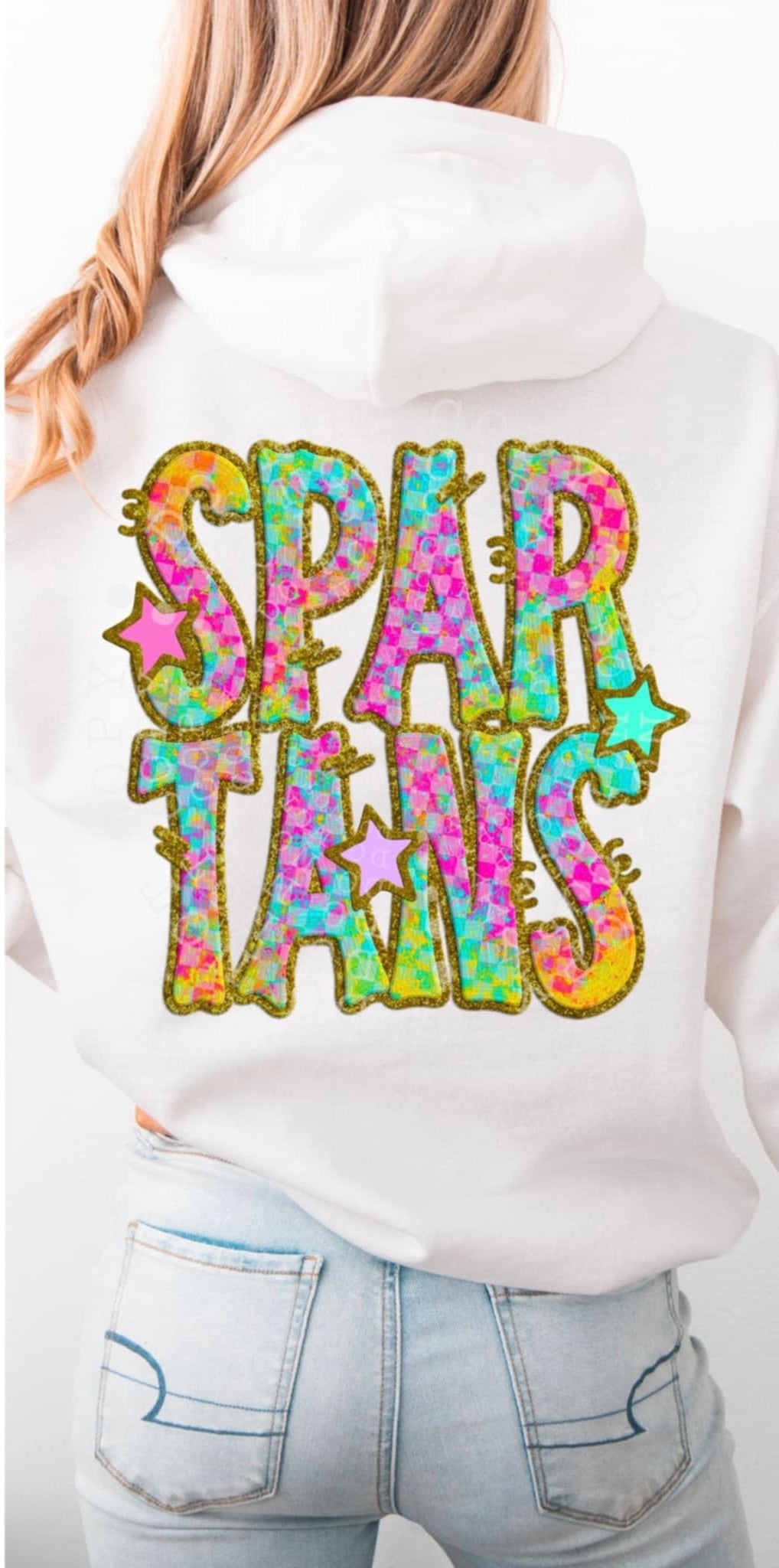 Spartans colorful checkered (C’s) 91508 DTF transfer