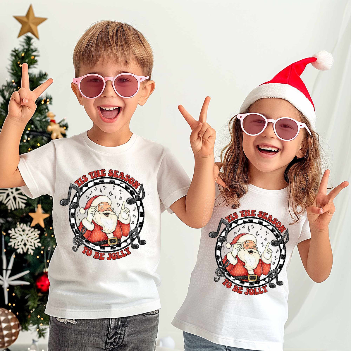 Tis the season to be jolly red font (CITY) 60920 DTF transfer