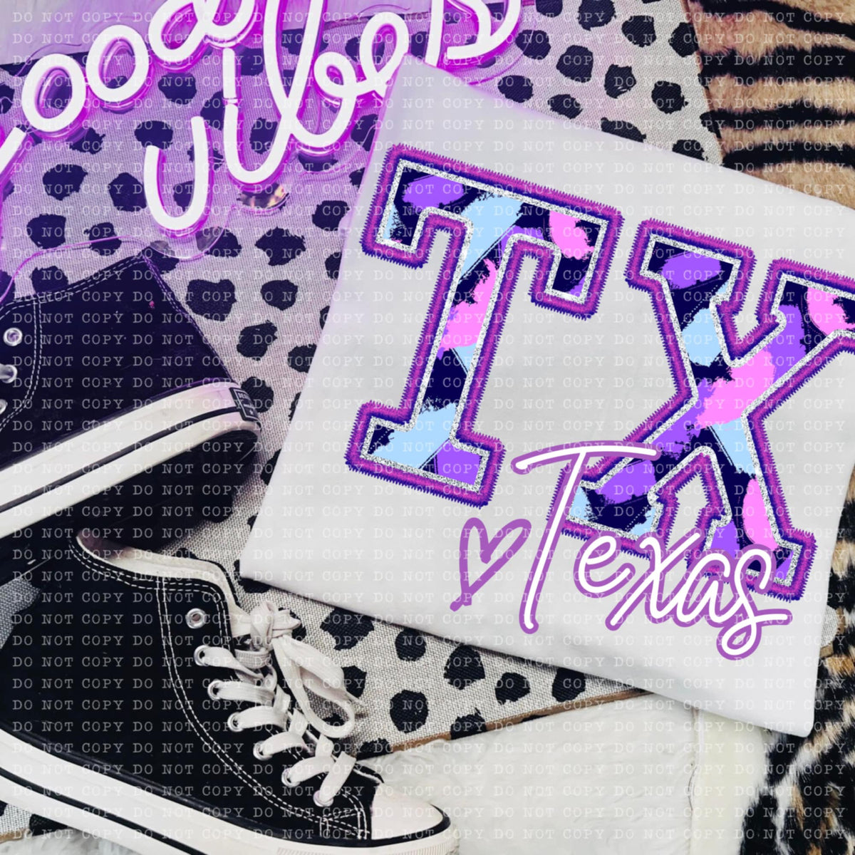 TX Texas purple brushstrokes (ECHT) 94018 DTF transfer