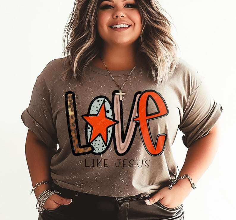 Love like Jesus red star 73215 DTF transfer