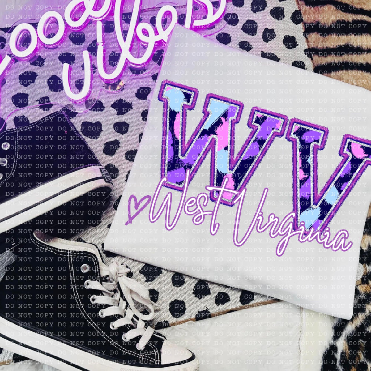 WV West Virginia purple brushstrokes (ECHT) 94043 DTF transfer