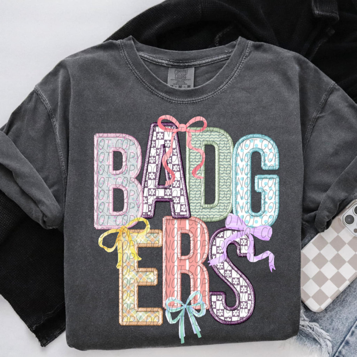 Badgers Spring Bow Mascots (CITY) 97169 DTF transfer