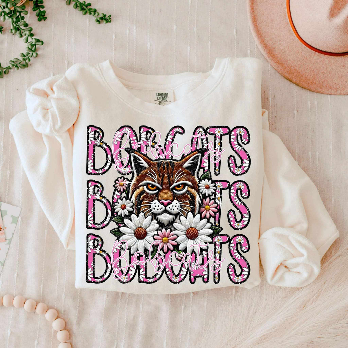Bobcats floral stacked 80647 DTF transfer