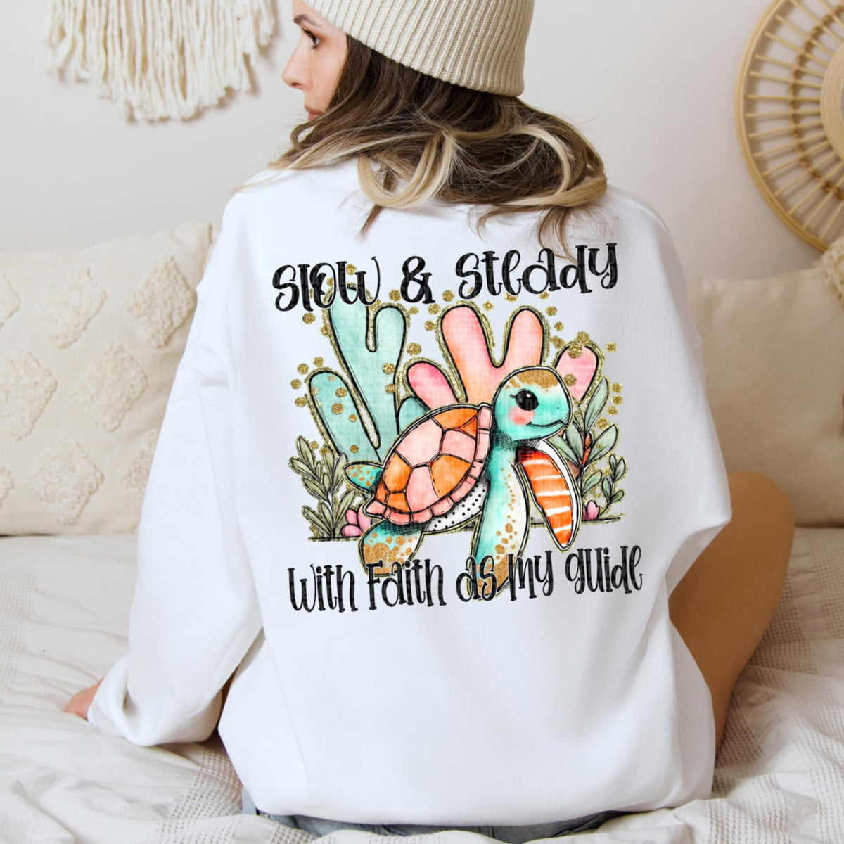 Slow & steady with faith as my guide turtle (SDD) 107427 DTF transfer