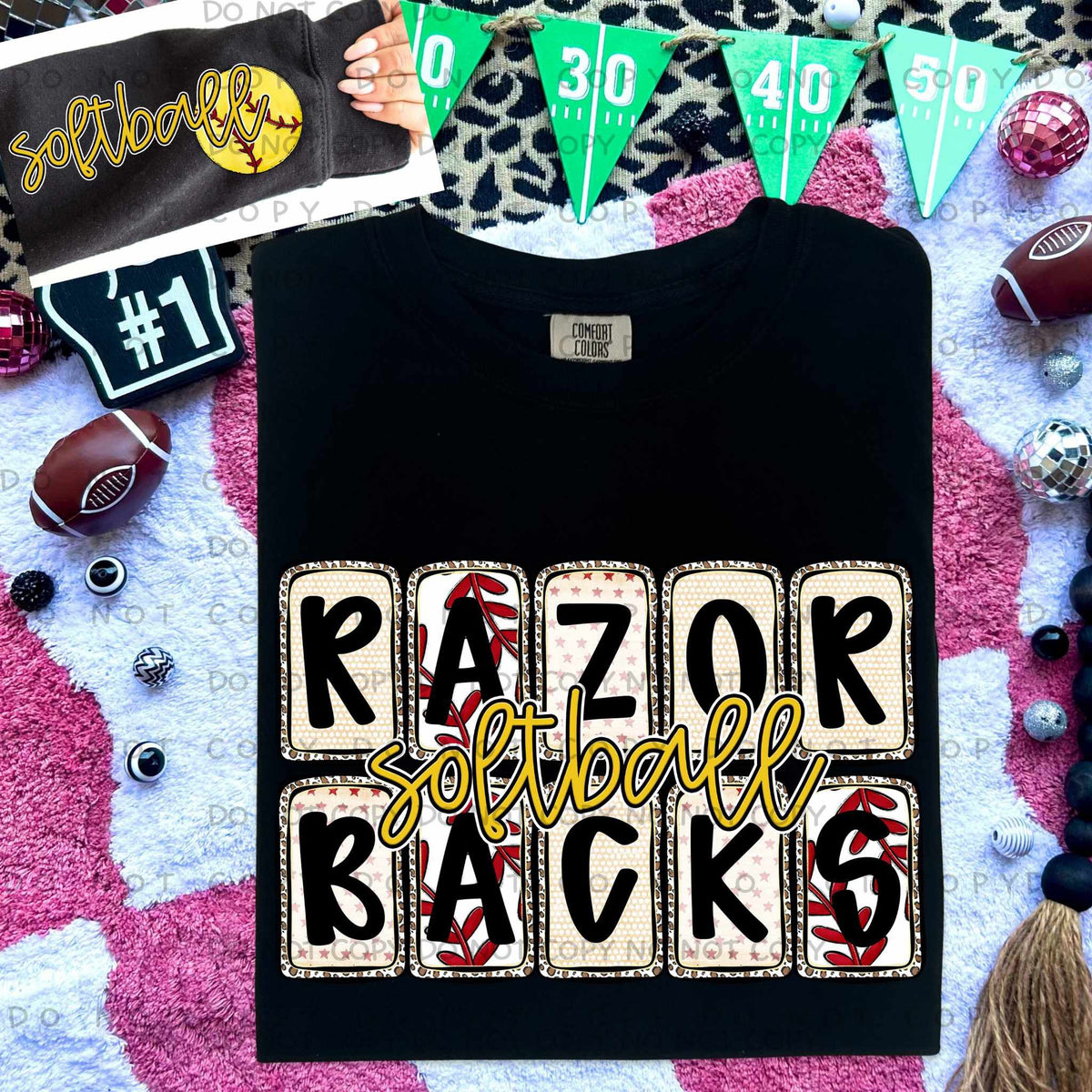 Razorbacks Softball FRONT (caplinger) 82655 DTF transfer