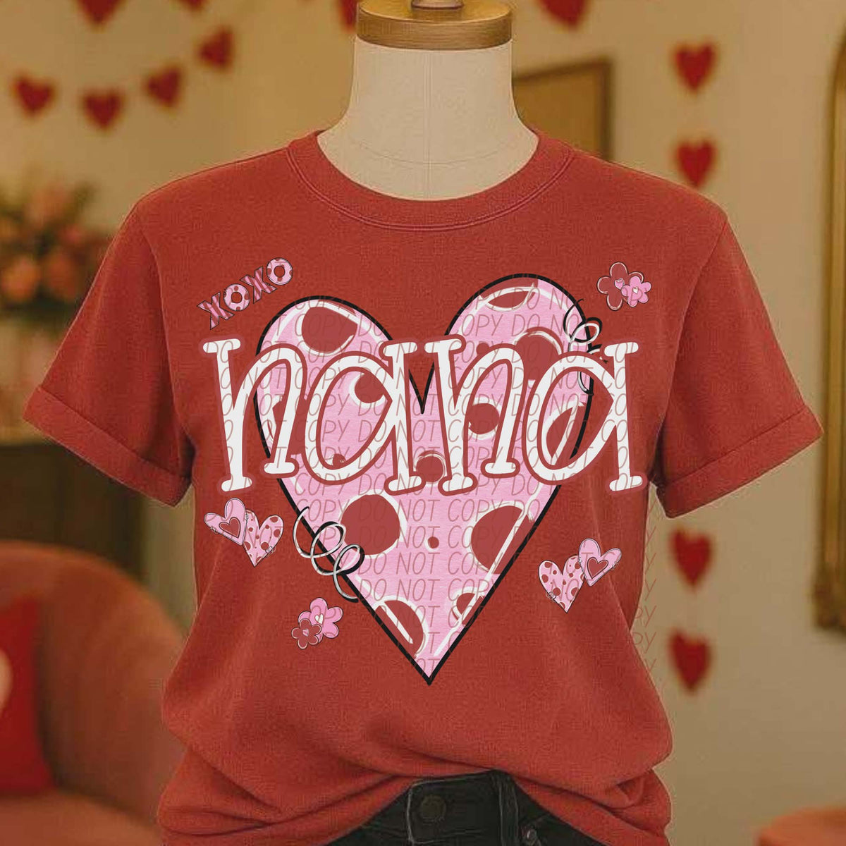 Nana polkadot heart (city) DTF transfer