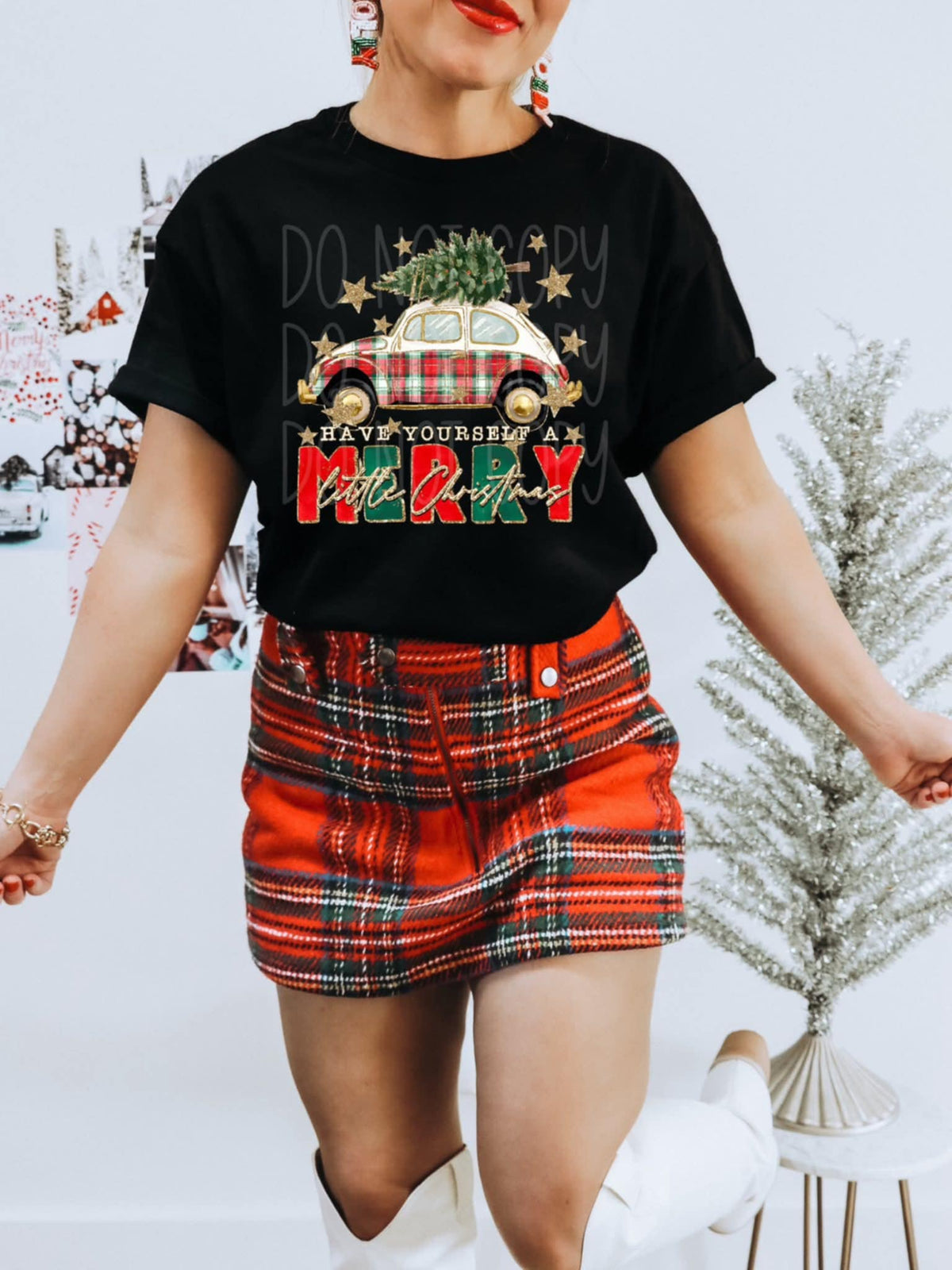 Merry Little Christmas Car PH DTF Transfer