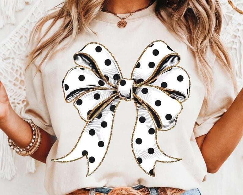 Polka dot bow 75904 DTF transfer