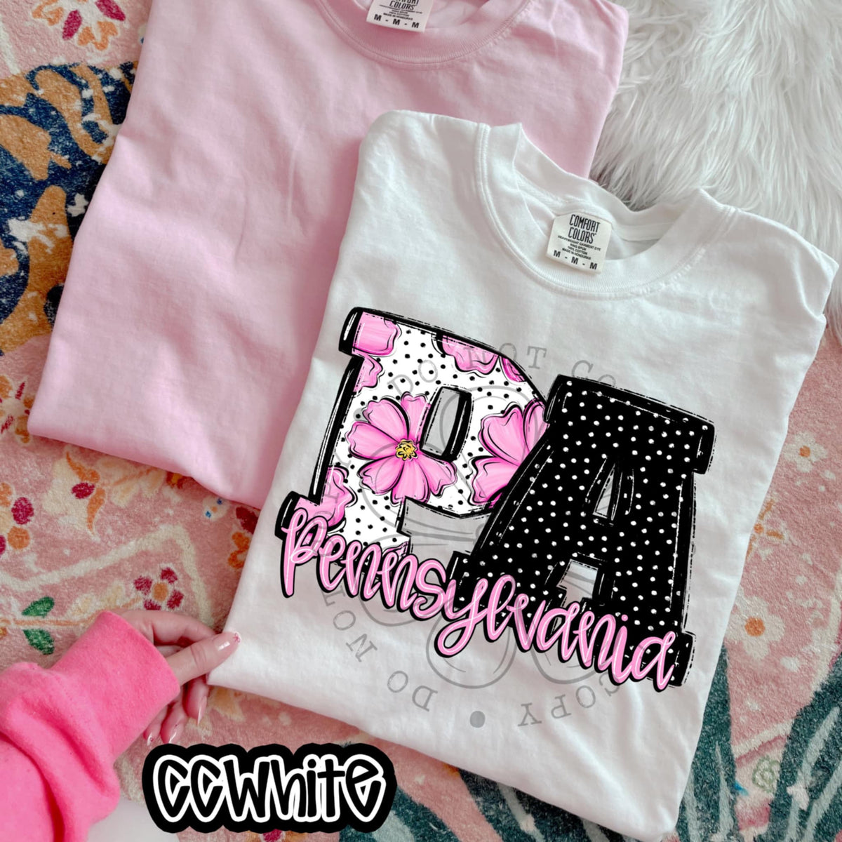 PA Pennsylvania pink flowers (SWD) 94534 DTF transfer