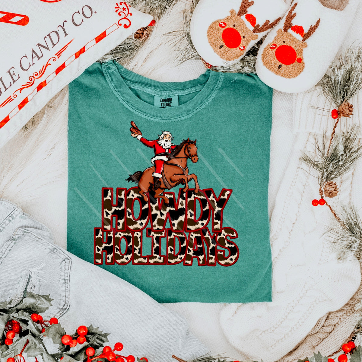 Howdy Holidays (Santa on horse) 111603 DTF transfer